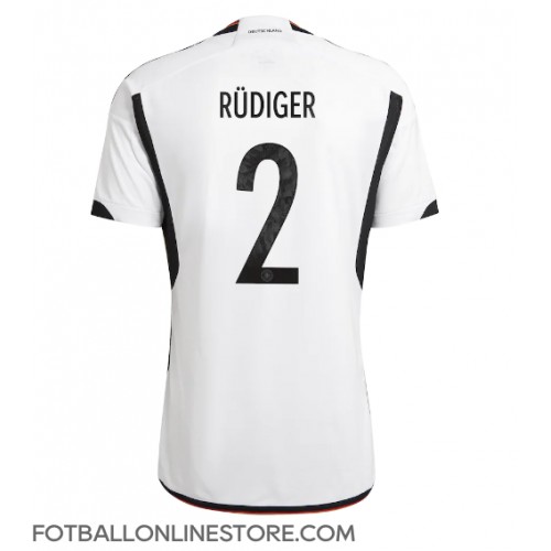 Billige Tyskland Antonio Rudiger #2 Hjemmetrøye VM 2022 Kortermet